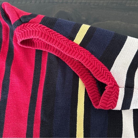 Vintage 90s Nautica Striped Sweater Mens Large Oversized Colorblock Preppy - Picture 6 of 6
